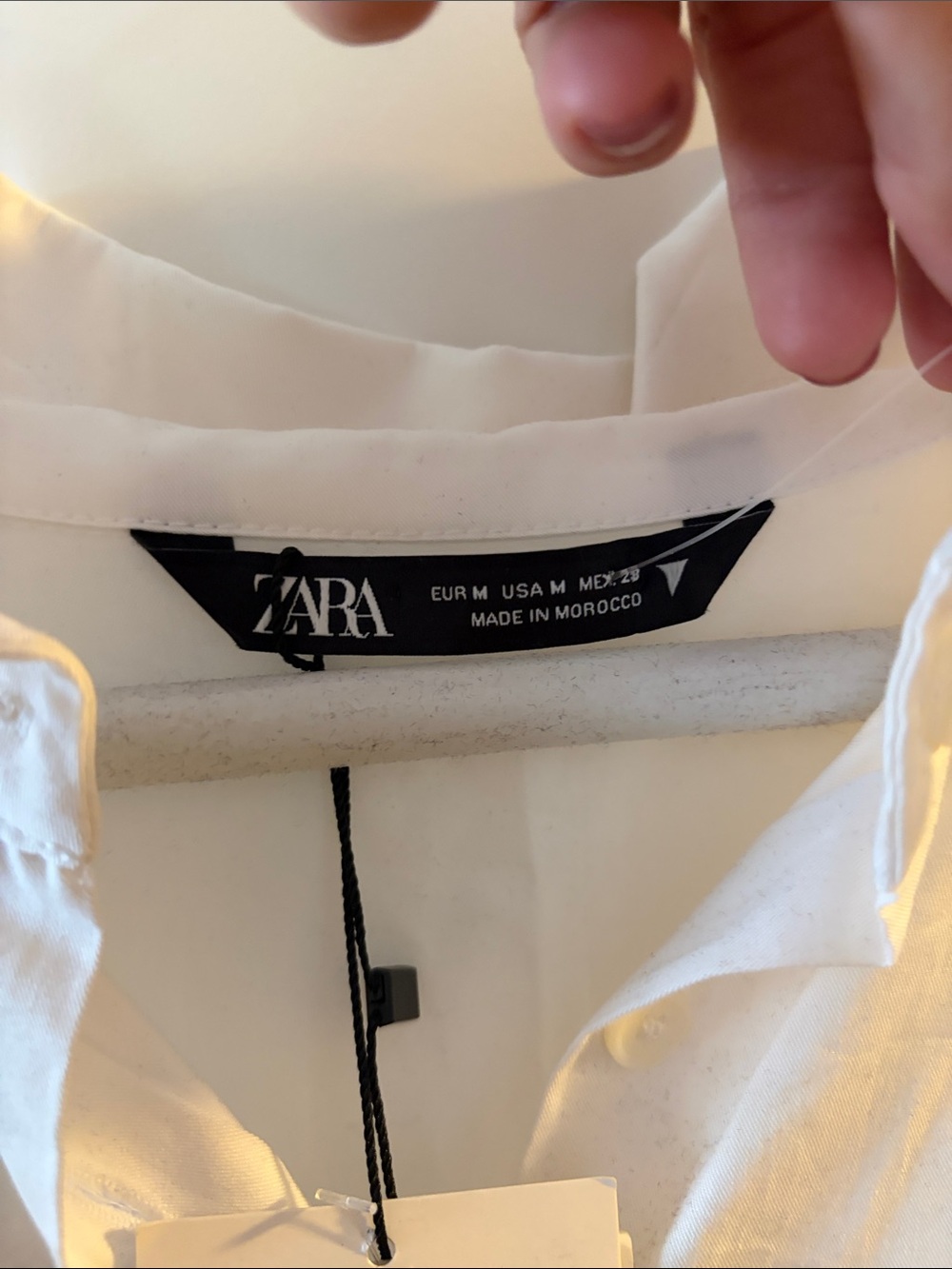 Zara White Button-Front Shirt Dress with Drawstring Waist - Picture 3 of 5
